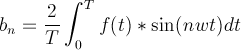 extract sine coefficients for f(t)